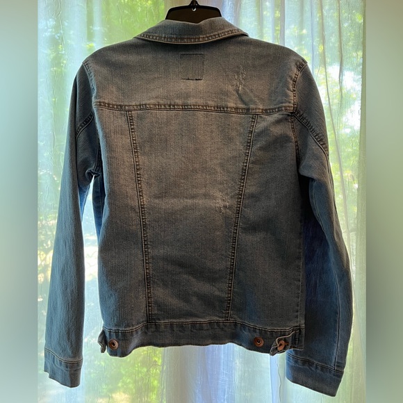 Denim Button-up Jacket, Light Blue - Picture 3 of 6